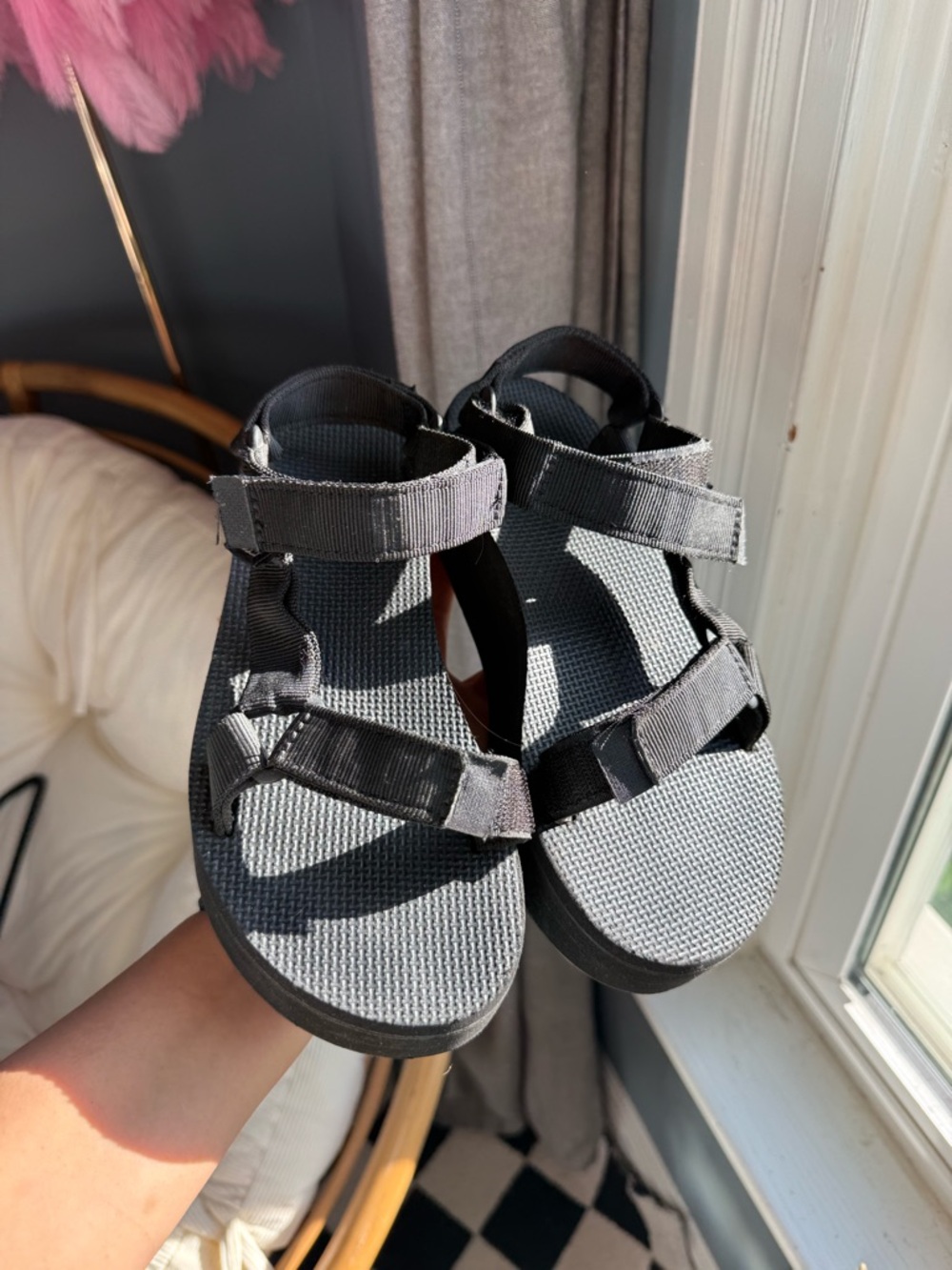 Teva Black Platform Sport Sandals